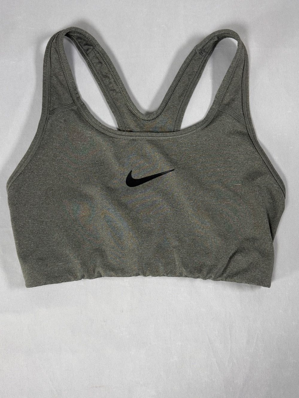 Nike Dri-FIT Sports Bra Size S Gray Racerback Athletic Workout Bra